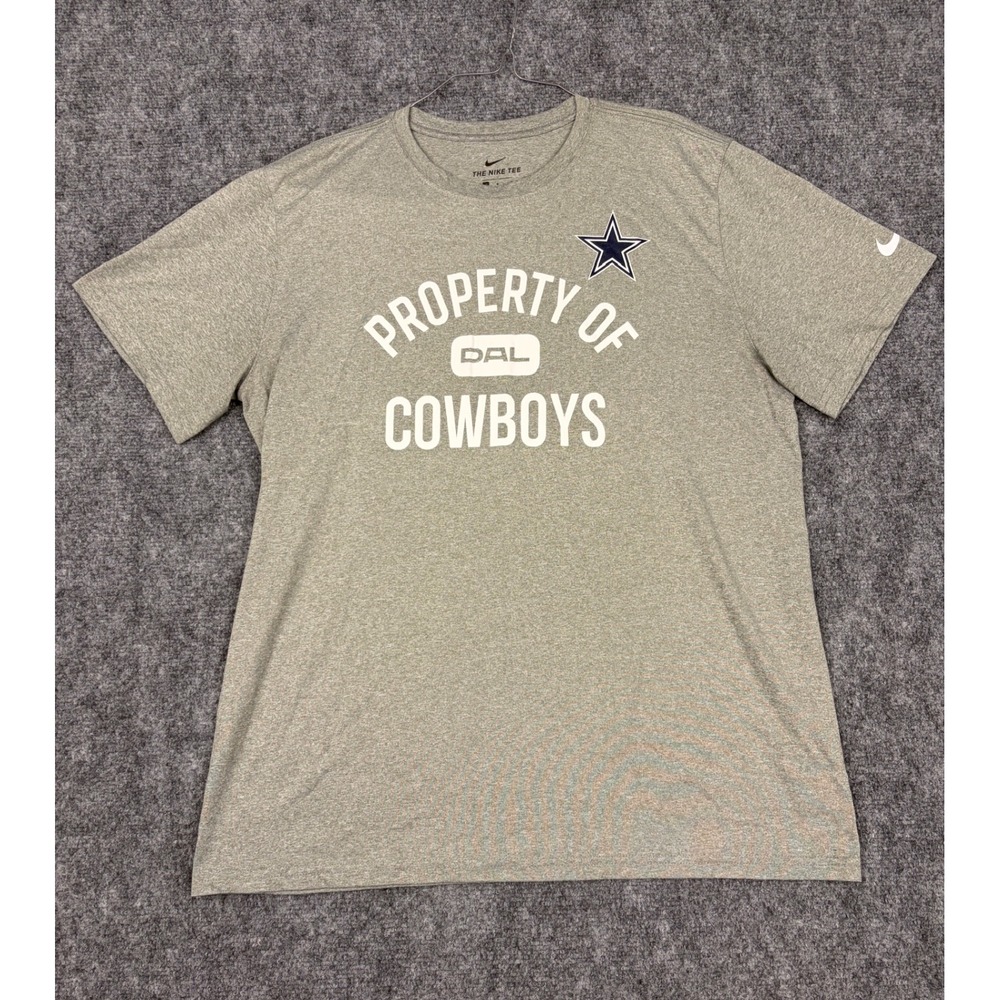 Nike Dallas Cowboys Dri-FIT T-Shirt Gray Mens Large Property Of DAL Tee